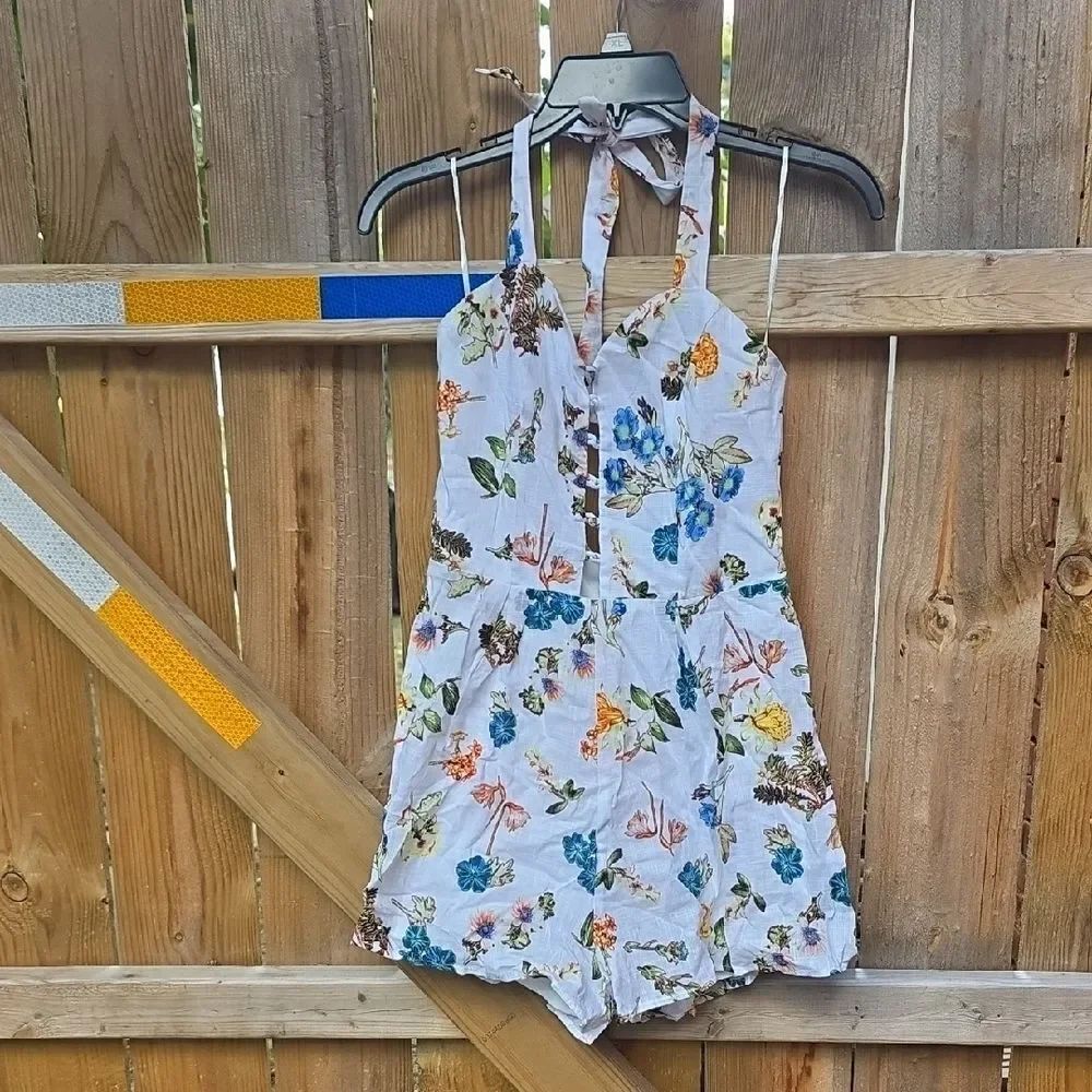 Floral Halter Women's Romper